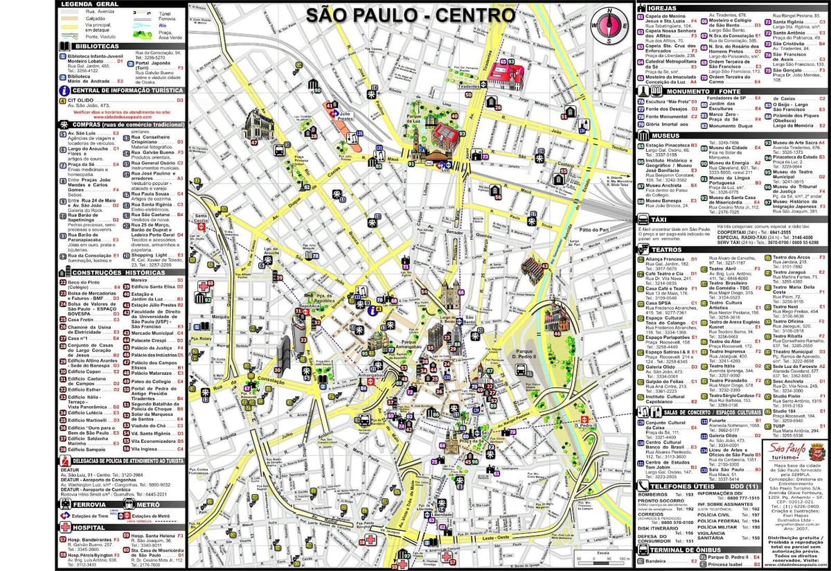 São Paulo đài tưởng niệm bản đồ