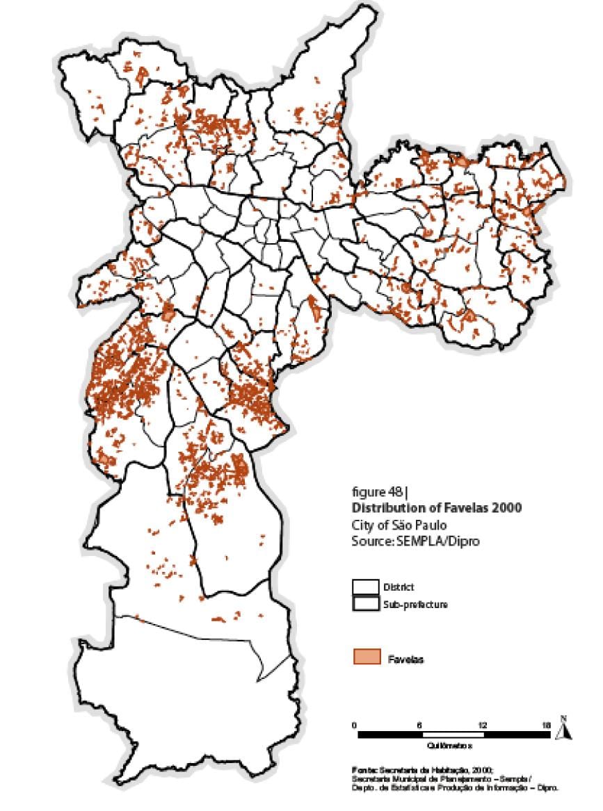 bản đồ của Sao Paulo khu ổ chuột