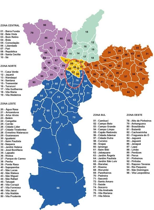 São Paulo thành phố bản đồ