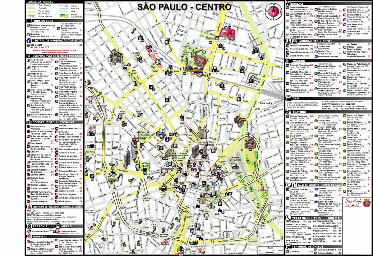 bản đồ của trung tâm thành phố Sao Paulo