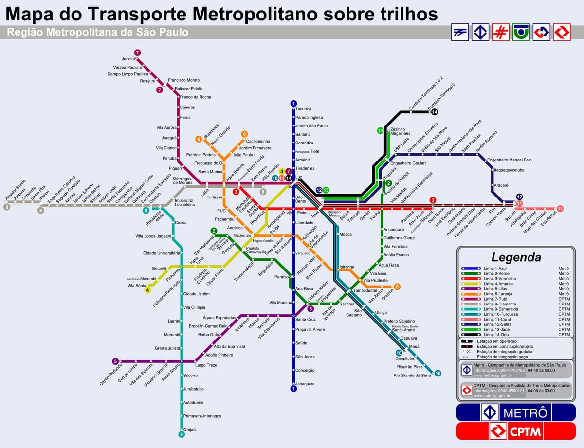 São Paulo xe điện bản đồ